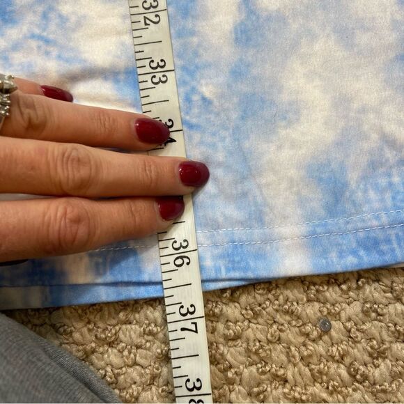 Ladies New Without Tags Blue Tie Dye Print Casual Dress Size Medium - Picture 13 of 15